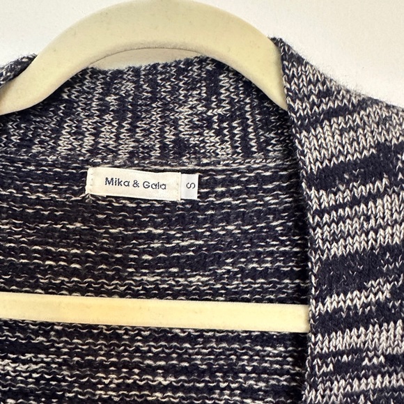 Mika & Gala Wool Blend Marled Knit Southwestern Aztec Open Cardigan Small - Picture 3 of 4